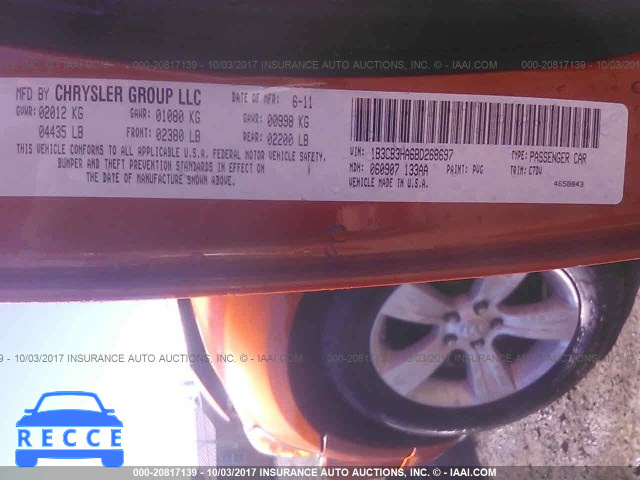 2011 DODGE CALIBER MAINSTREET 1B3CB3HA6BD268697 зображення 8