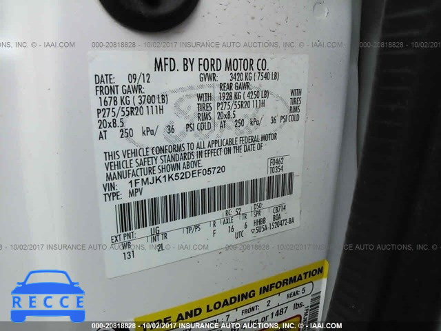 2013 Ford Expedition 1FMJK1K52DEF05720 image 8