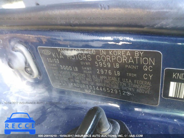 2004 KIA Sedona KNDUP131446529123 image 8