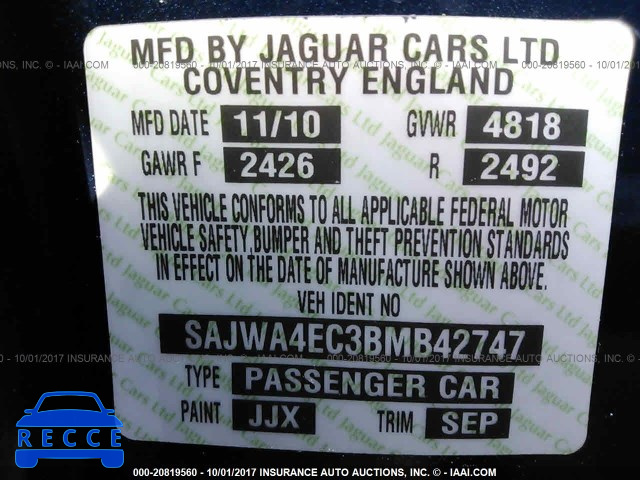 2011 Jaguar XKR SAJWA4EC3BMB42747 image 8