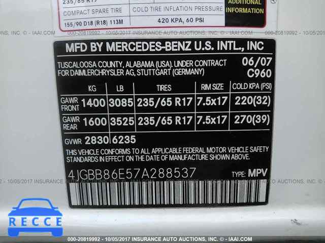 2007 Mercedes-benz ML 350 4JGBB86E57A288537 image 8