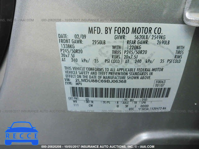 2009 Lincoln MKX 2LMDU88C69BJ06368 image 8