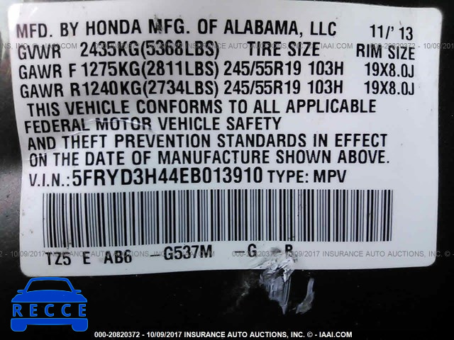 2014 ACURA MDX TECHNOLOGY 5FRYD3H44EB013910 image 8