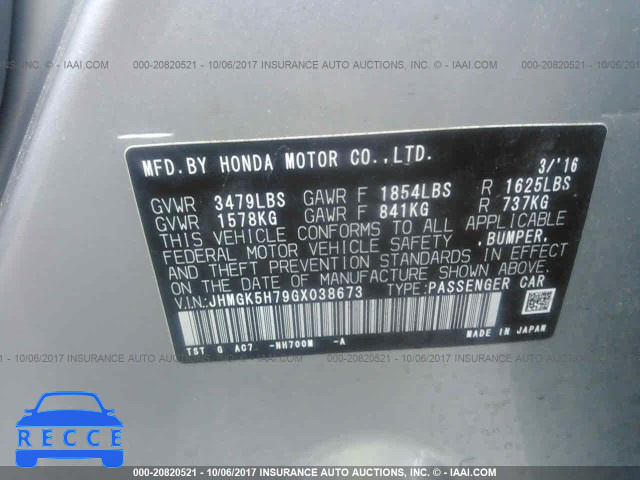 2016 Honda FIT EX/EXL JHMGK5H79GX038673 image 8