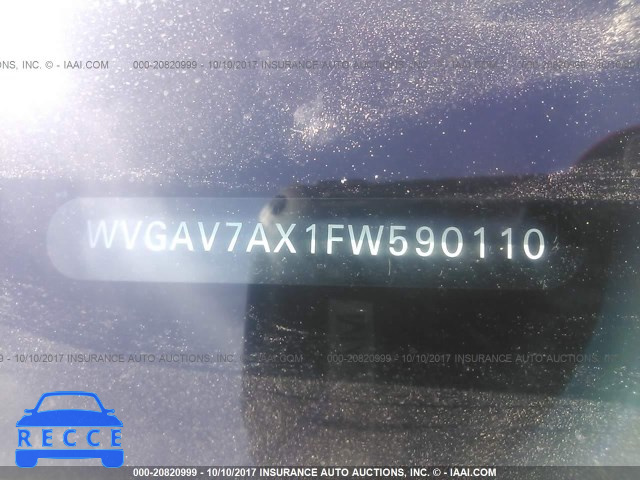 2015 Volkswagen Tiguan S/SE/SEL/R-LINE WVGAV7AX1FW590110 зображення 8