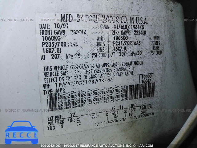2002 Ford Escape XLT 1FMYU03112KA79144 image 8