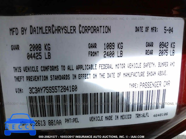 2005 CHRYSLER PT CRUISER 3C3AY75S55T284160 image 8