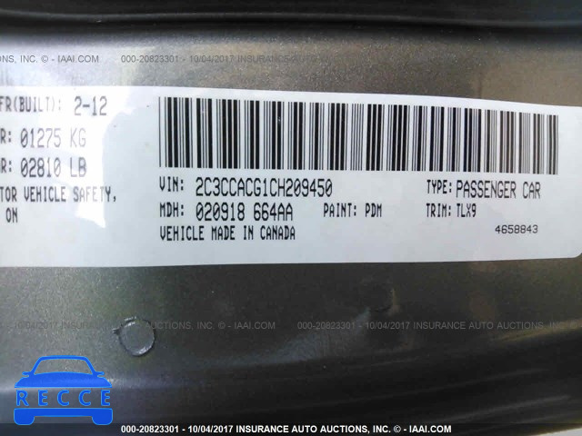 2012 Chrysler 300 LIMITED 2C3CCACG1CH209450 image 8