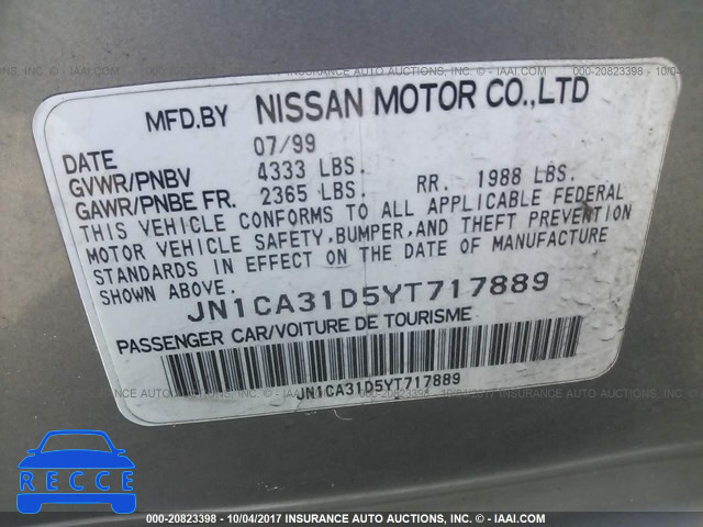 2000 NISSAN MAXIMA JN1CA31D5YT717889 image 8