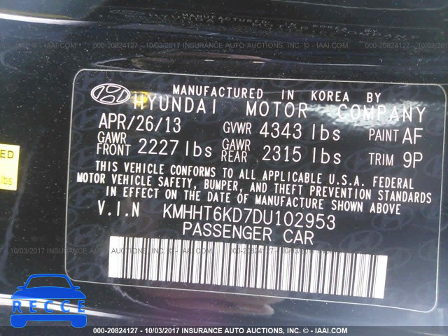 2013 Hyundai Genesis Coupe 2.0T KMHHT6KD7DU102953 image 8