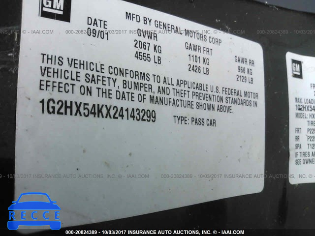 2002 Pontiac Bonneville SE 1G2HX54KX24143299 зображення 8