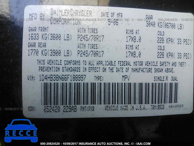 2006 Dodge Durango SXT 1D4HB38N66F188997 image 8