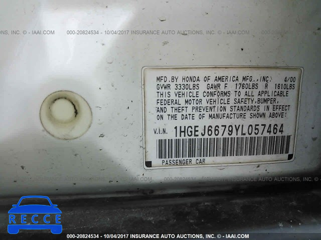 2000 Honda Civic 1HGEJ6679YL057464 image 8