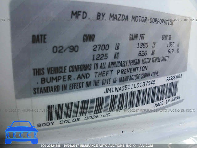 1990 Mazda MX-5 Miata JM1NA3511L0137345 image 8