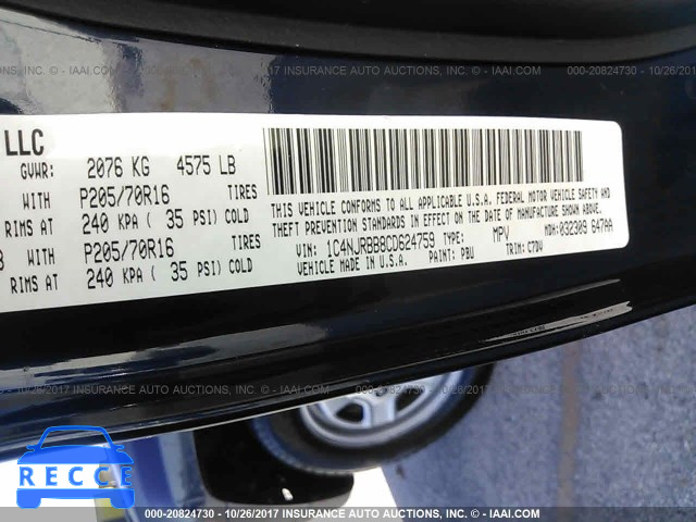 2012 JEEP PATRIOT SPORT 1C4NJRBB8CD624759 image 8