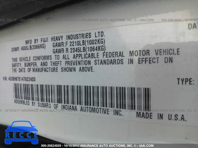 2004 Subaru Legacy 4S3BH675147622433 зображення 8