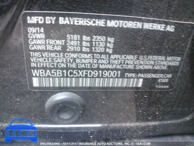 2015 BMW 535 I WBA5B1C5XFD919001 зображення 8