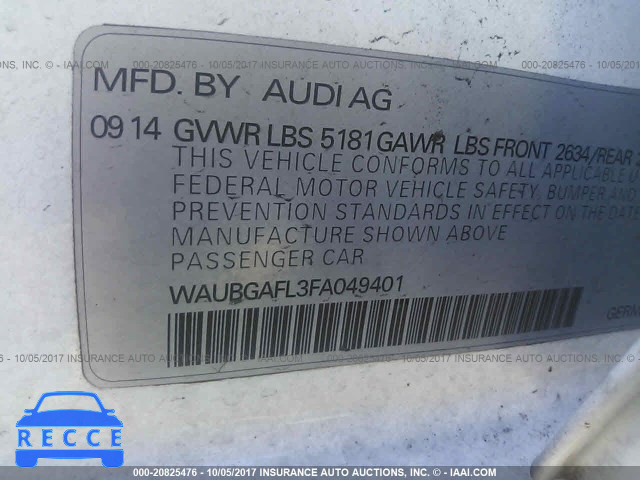 2015 Audi S4 WAUBGAFL3FA049401 image 8