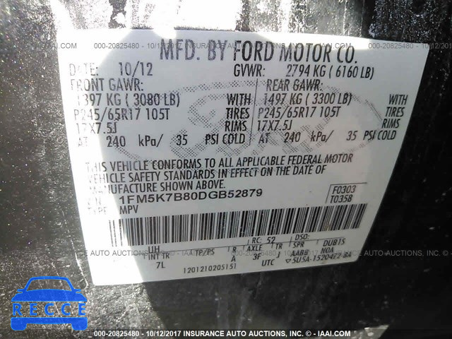 2013 Ford Explorer 1FM5K7B80DGB52879 Bild 8