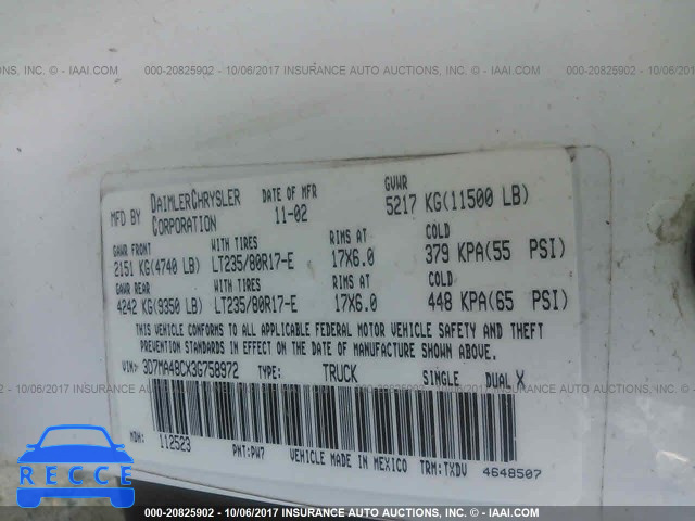 2003 Dodge RAM 3500 ST/SLT 3D7MA48CX3G758972 image 8