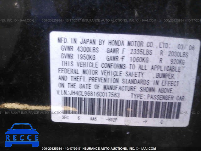 2006 ACURA TSX JH4CL96816C017563 image 8