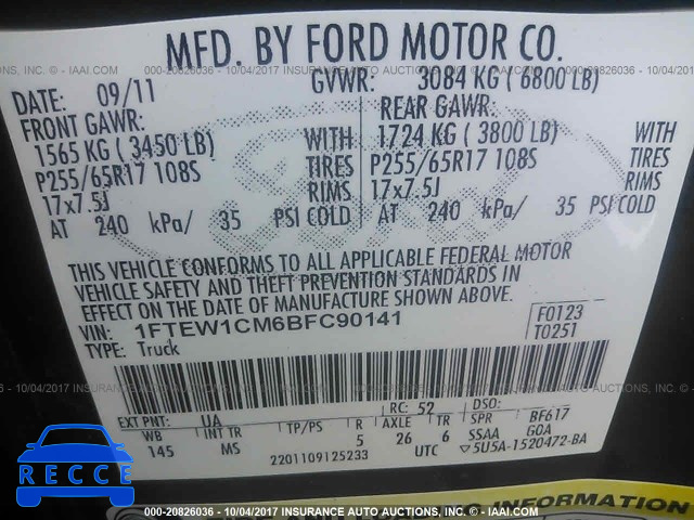 2011 Ford F150 1FTEW1CM6BFC90141 image 8