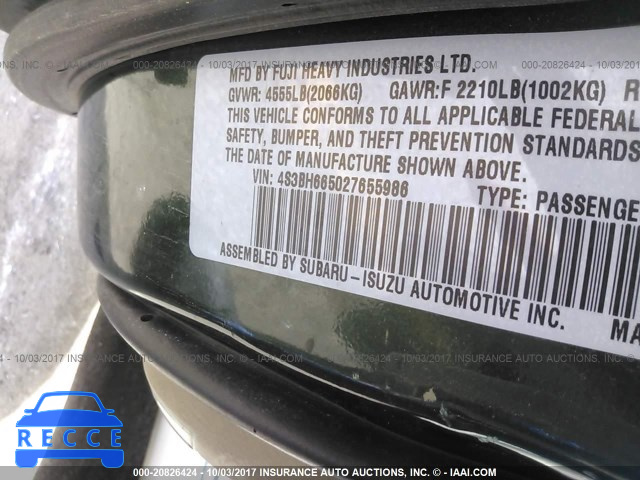 2002 Subaru Legacy OUTBACK 4S3BH665027655986 image 8