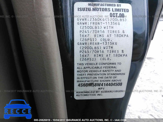 2001 Honda Passport EX/LX 4S6DM58W414404508 image 8