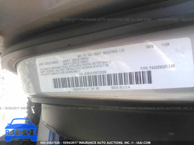 2009 SUBARU LEGACY 4S3BL616397225006 image 8