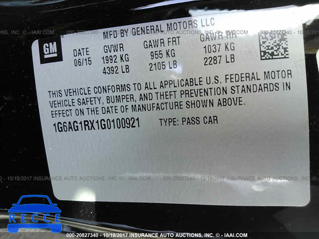 2016 Cadillac ATS 1G6AG1RX1G0100921 image 8