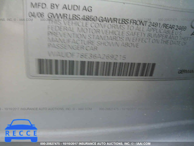 2006 Audi A4 2.0T QUATTRO WAUDF78E36A269215 image 8