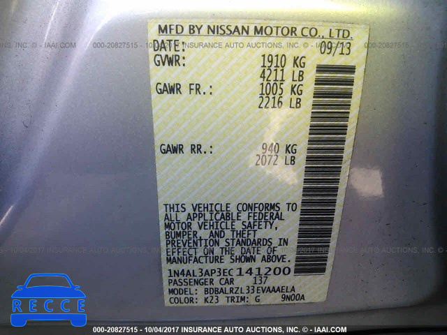 2014 NISSAN ALTIMA 1N4AL3AP3EC141200 image 8