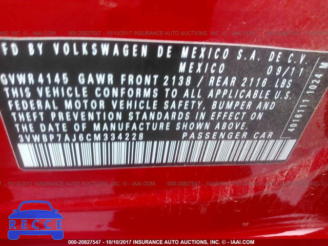 2012 Volkswagen Jetta 3VWBP7AJ6CM334228 Bild 8