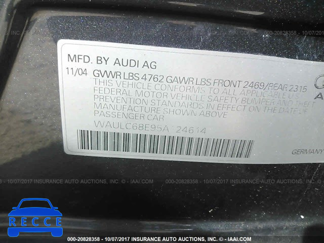 2005 Audi A4 1.8T QUATTRO/SPECIAL WAULC68E95A124614 image 8