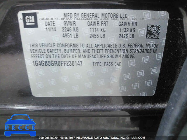 2015 Buick Lacrosse 1G4GB5GR0FF230147 Bild 8