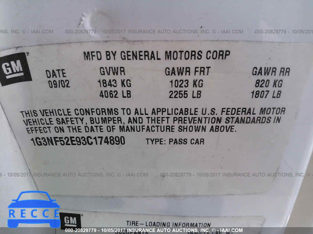 2003 Oldsmobile Alero GLS 1G3NF52E93C174890 image 8