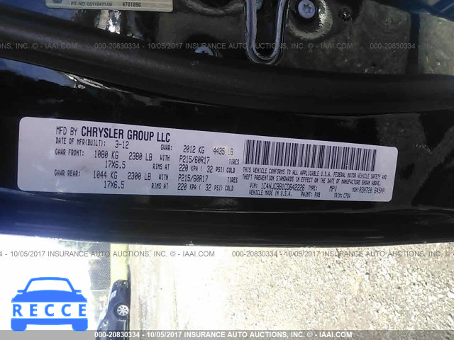 2012 Jeep Compass SPORT 1C4NJCBB1CD642226 image 8