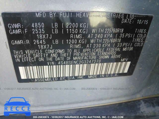 2016 Subaru Outback 3.6R LIMITED 4S4BSENC2G3247270 image 8