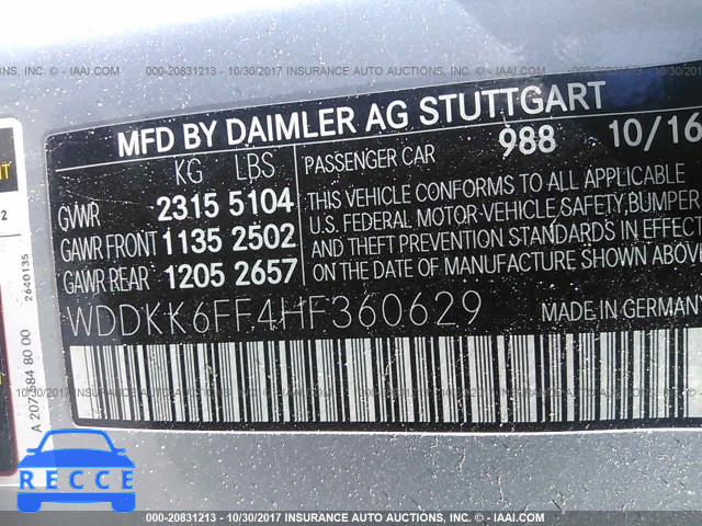 2017 MERCEDES-BENZ E WDDKK6FF4HF360629 Bild 8