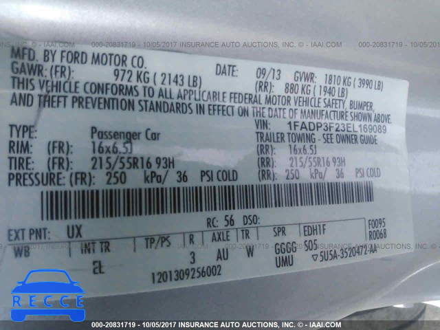 2014 Ford Focus SE 1FADP3F23EL169089 image 8