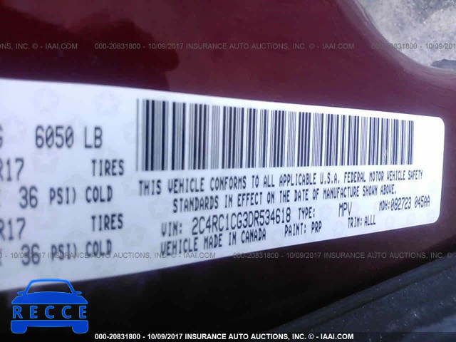 2013 Chrysler Town and Country 2C4RC1CG3DR534618 image 8