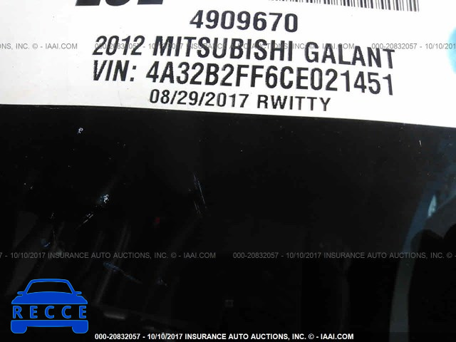2012 Mitsubishi Galant FE 4A32B2FF6CE021451 image 8