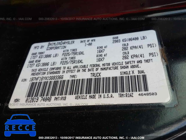 2001 Dodge RAM 1500 1B7HF16YX15683366 image 8