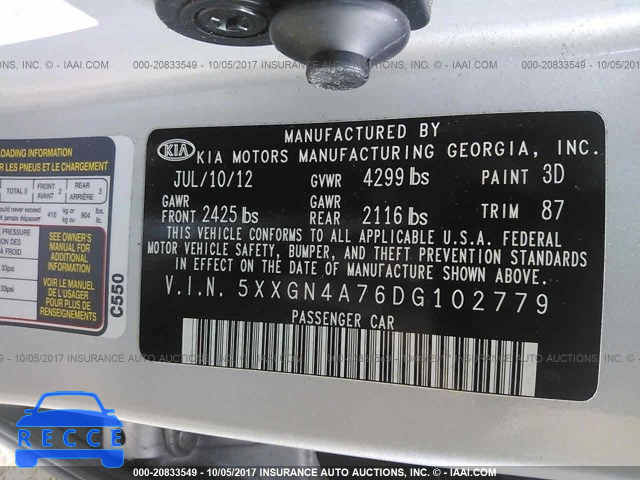 2013 KIA Optima 5XXGN4A76DG102779 image 8