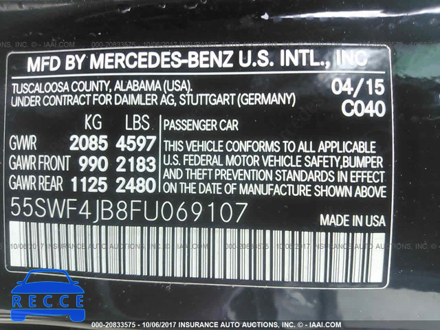 2015 Mercedes-benz C 300 55SWF4JB8FU069107 image 8