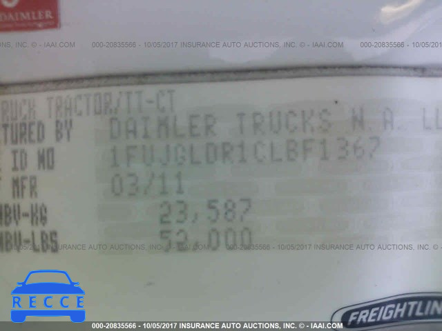 2012 FREIGHTLINER CASCADIA 125 1FUJGLDR1CLBF1367 image 9