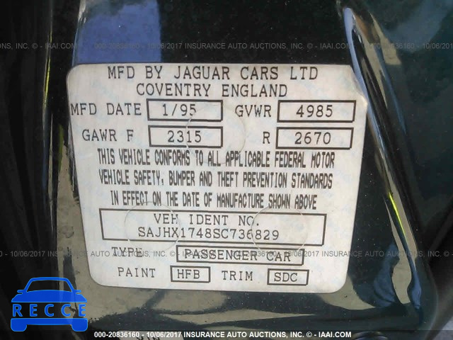 1995 Jaguar XJ6 SAJHX1748SC736829 image 8