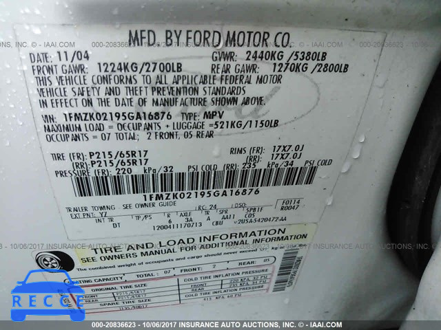 2005 Ford Freestyle SEL 1FMZK02195GA16876 image 8