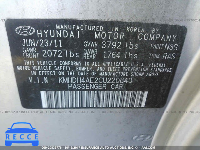 2012 Hyundai Elantra KMHDH4AE2CU220843 image 8