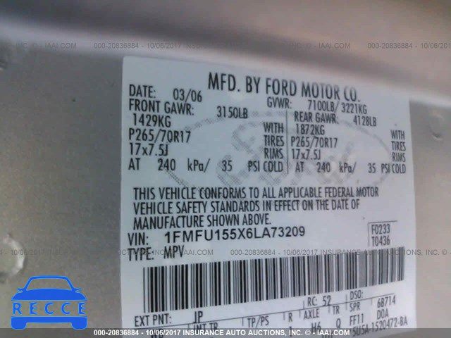 2006 Ford Expedition XLT 1FMFU155X6LA73209 image 8